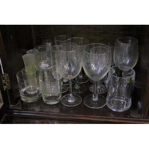 327 - A Large quantity of Commemorative Glass & cut Glass including Wines, Sherry, etc. (50+ Pieces).