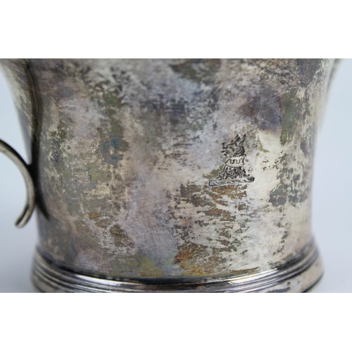 80 - A Silver Cream Jug with engraved decoration. Weighing 145g.