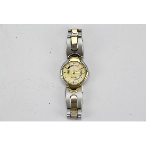 214 - A Scarce 1990's Gentleman's Ferrari Wristwatch with Cream Face, Ferrari Logo and Gold Hands on a Sta... 