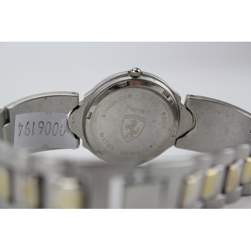 214 - A Scarce 1990's Gentleman's Ferrari Wristwatch with Cream Face, Ferrari Logo and Gold Hands on a Sta... 