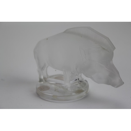 323 - A Lalique Study in Frosted Glass of a Wild Boar. (Sanglier).