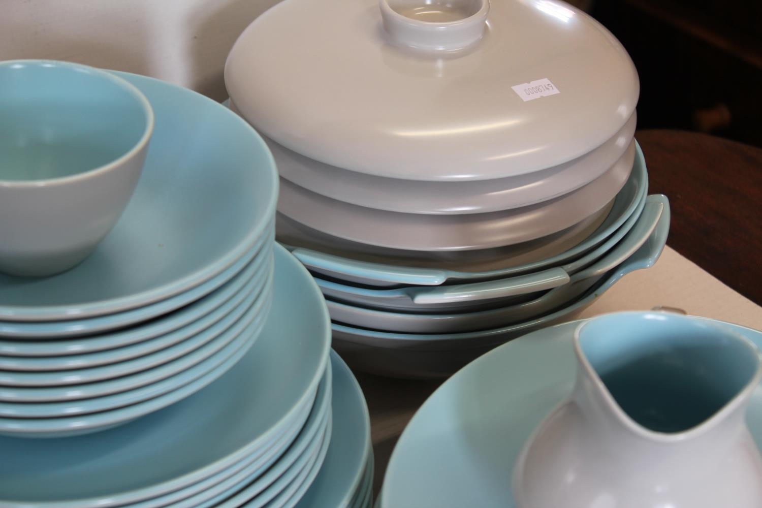 A Large Poole Pottery Dinner Service in Blue & Grey to include Dinner
