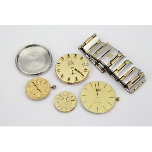 166 - A Collection of Original Watch Faces & Backs to include: Omega, Longines, Rolex (Back), Omega Strap,... 