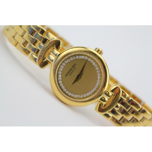 170 - A Ladies Gold Coloured Raymond Weil Cocktail Watch with Studded Dial & Gold Coloured Face.