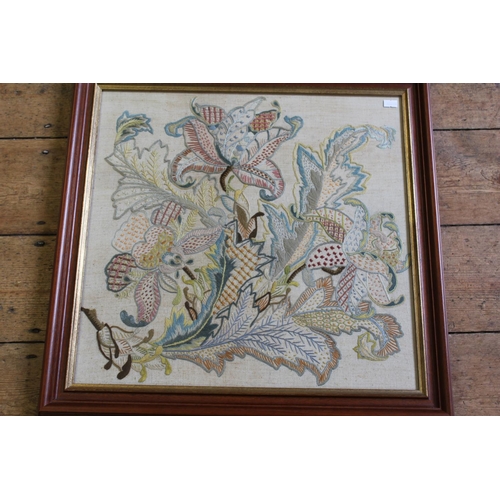 290 - A Tapestry of Flowers in various colours, Framed & Glazed. Measuring: 59cms x 58cms.