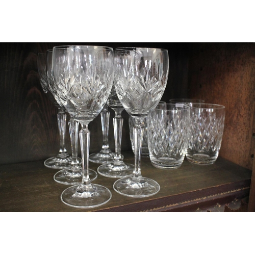 447 - A large collection of glasses, to include sherry glasses, tumblers etc.