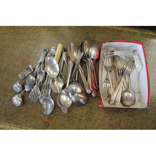 61 - A Small Collection of Silver Plated Cutlery to include Spoons, Forks, etc.