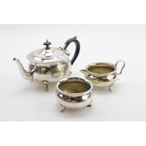 47 - A Silver Plated Tea Set to include a Tea Pot, Sugar Bowl & Milk Jug.