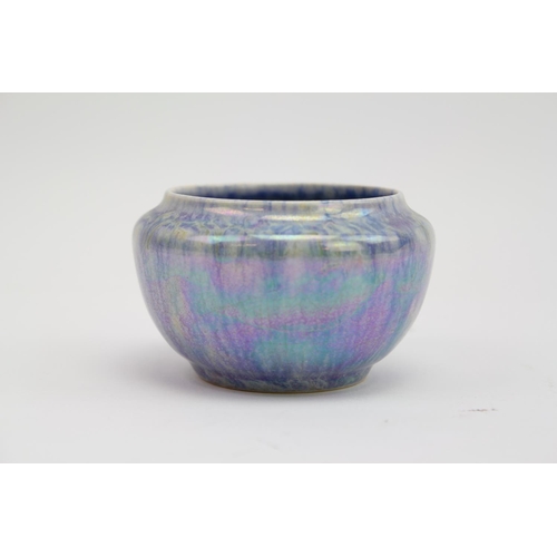 306 - A Ruskin of West Smethwick miniature lavender and blue bowl. Marked 1924 Ruskin. 5cm.