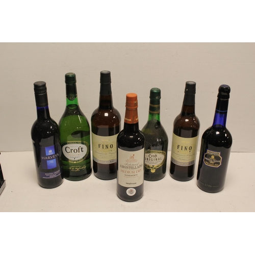 137 - 7 x Unopened Bottles of Sherry to include Amontillado, 2 x Croft Original, 2 x Harveys Bristol Cream... 