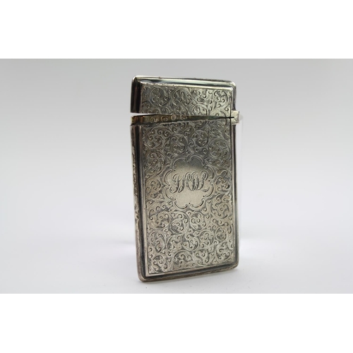 11 - A Victorian engraved Silver card case, Birmingham U.