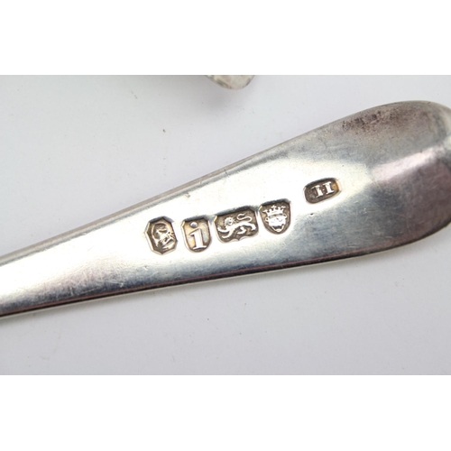 5 - A Silver Old English Table Spoon, duty mark incuse 1785 along with a Scottish Silver Fiddle Pattern ... 