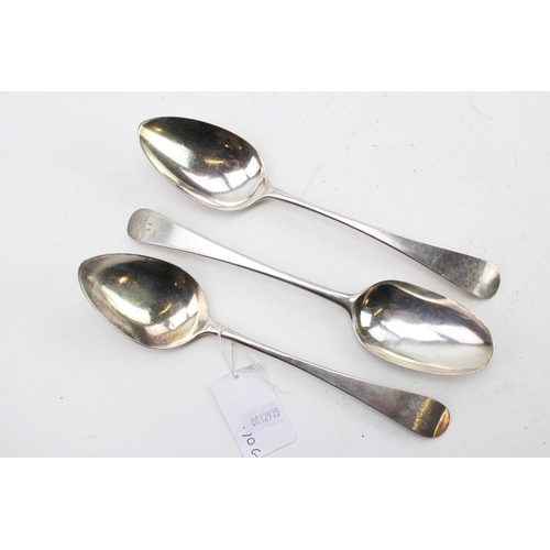 6 - A Pair of Silver Old English Pattern Table Spoons with Single drop Knop, Chester, maker DL along wit... 