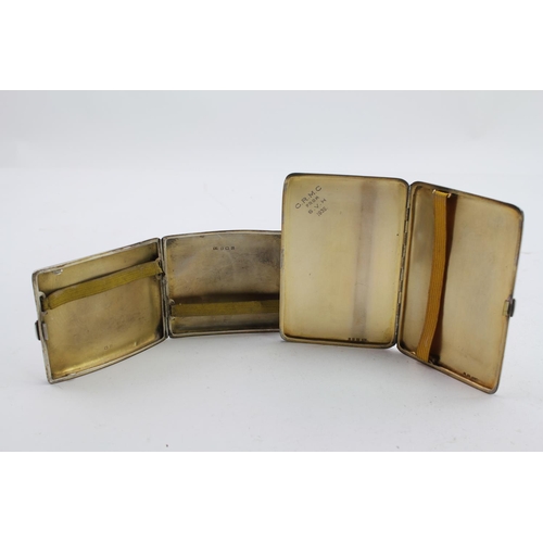 29 - Two Engine Turned Cigarette Cases. Weighing: 275 grams.