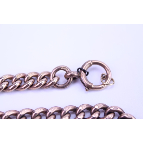 165 - A Possible Rotherham & Sons Gentleman's Heavy 9ct Rose Gold Albert with T-Bar. Each Link Marked. Mak... 