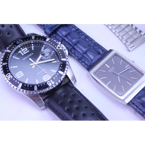 150 - A Collection of Five various Wristwatches to include a 1970s Seiko, a Sekonda Quartz, Citizen, etc.