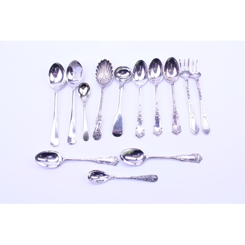 35 - A quantity of Silver Cutlery to include Pickle Forks, Tea Spoons, Mustard Spoons, Salts, etc. Weighi... 