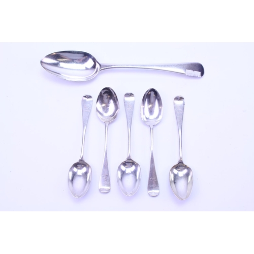 42 - 5 x Silver Old English Tea Spoons by George Adams along with a Silver Table Spoon. Weighing: 177 gra... 