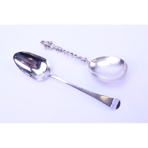 45 - A Dutch inspired Silver Fruit Spoon along with a bottom marked Table Spoon. Weighing: 105 grams.