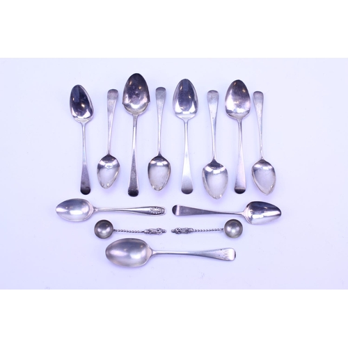 3 - A collection of Silver Tea Spoons, Mustard Spoons, etc. Weighing: 127 gms.
