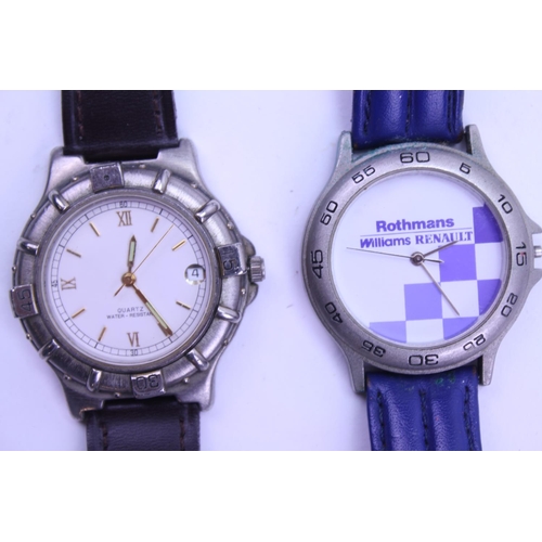 127 - 2 x Gentleman's Wristwatches to include a Rothmans Williams Renault Stainless Steel Watch on a Blue ... 