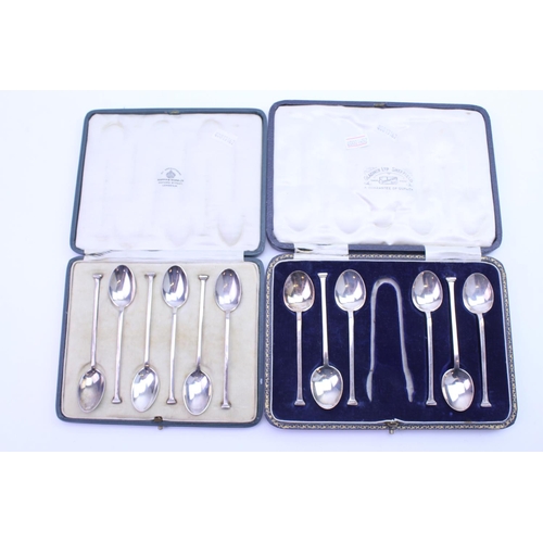10 - Two Sets of Silver Seal Topped Tea Spoons in Original Cases.
