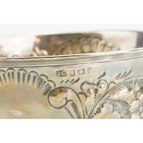 35 - A 1907, Joseph Gloster embossed Floral design Rose Bowl. Birmingham h. Total weight approx 253 grams... 