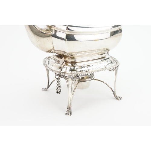 38 - A 1906 Elkington & Co Silver Georgian Designed Tea Kettle on a Silver Stand with a Silver Plated Bur... 