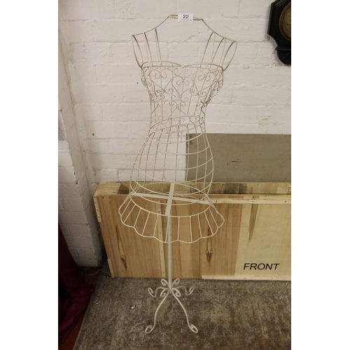 22 - LARGE CREAM WIRED HALF MANNEQUIN ON STAND