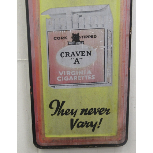 31 - An early 20thC  printed steel enamel advertising sign for 'Craven A Cigarettes'  38