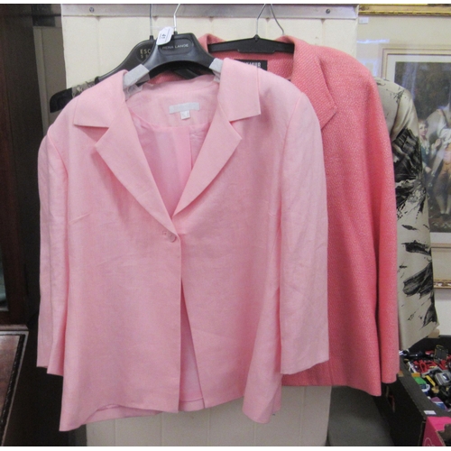 41 - Ladies fashion: to include a Jean Muir pink mixed woollen suit jacket  size 16; a Tina Taylor suit j... 