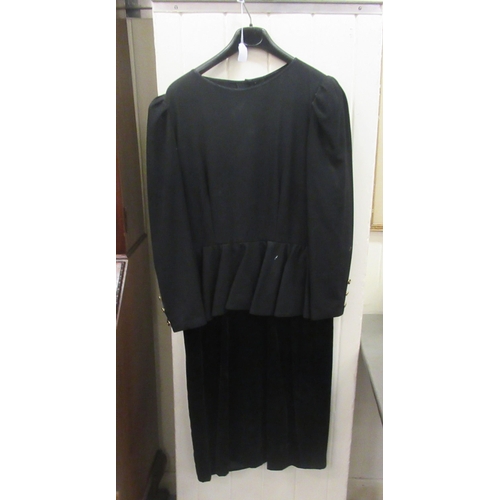 45 - A Louis Feraud black cotton and velvet dress  size 12
