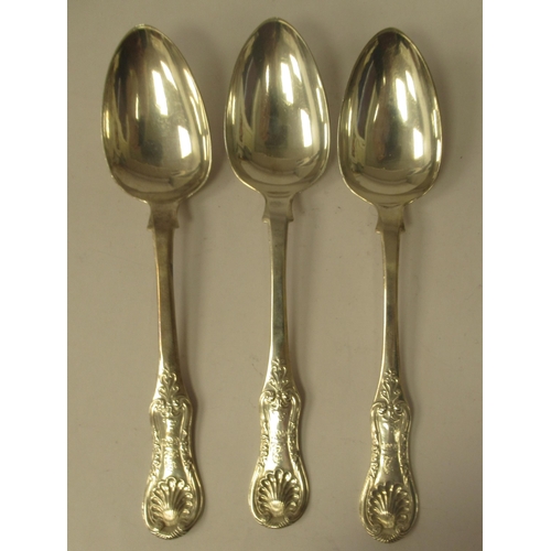 52 - A set of three Scottish silver Queens pattern tablespoons  JB  Glasgow 1834