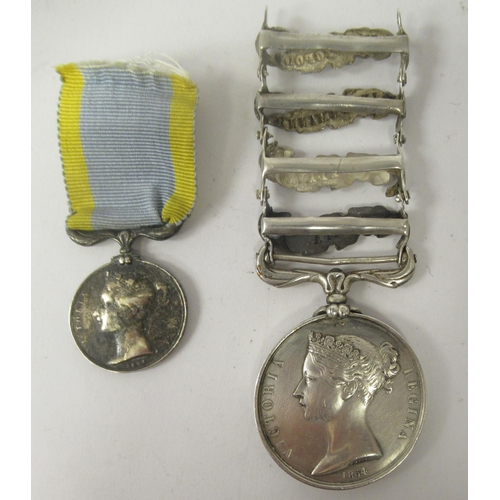 56 - A Crimean War silver medal, awarded to one Surj John Paynter 13 Lt. Dragoons with four bars, for Seb... 