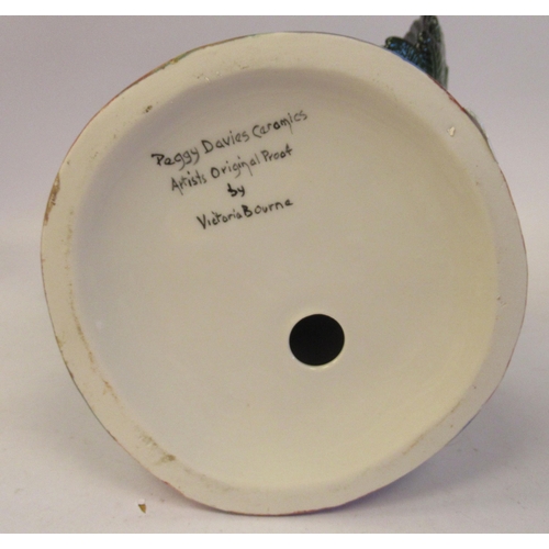 32 - A Peggy Davis Ceramics, artist's original proof by Victoria Bourne, 'The Pheonix' a grotesque bird w... 