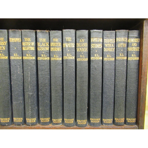 52 - Books, twenty works by Robert Louis Stevenson, later reprinted and bound by British Books, in a 1920... 