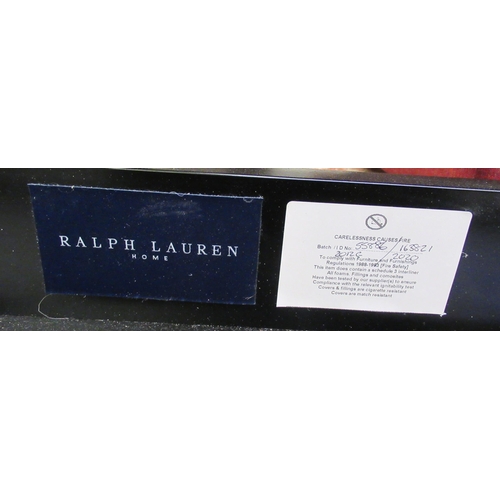 45 - A Ralph Lauren bed frame from the Brook Street range, the stud upholstered panelled headboard  82
