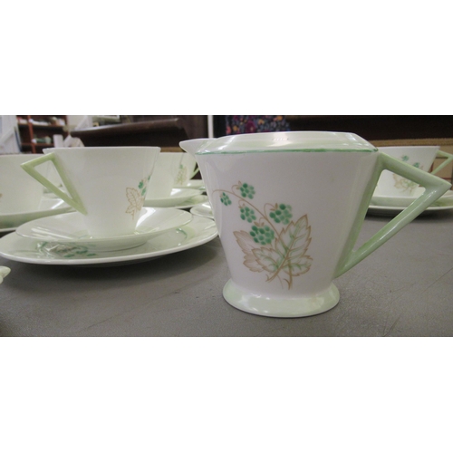 27 - An Art Deco Shelley china tea set, each decorated in patterns, no Rd756533 with additional painted m... 