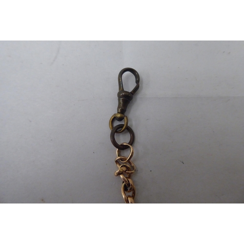 32 - A yellow metal watch chain and T-bar 