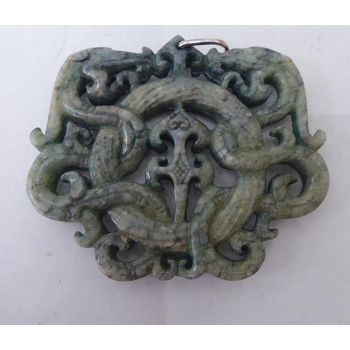 43 - A jade pendant of pierced design