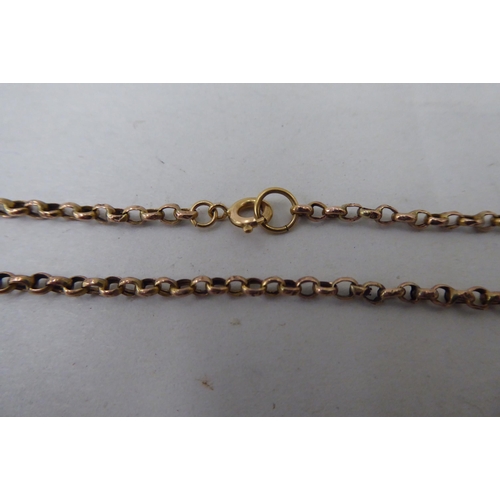 45 - Two dissimilar yellow metal neckchains, one on a bayonet clasp 