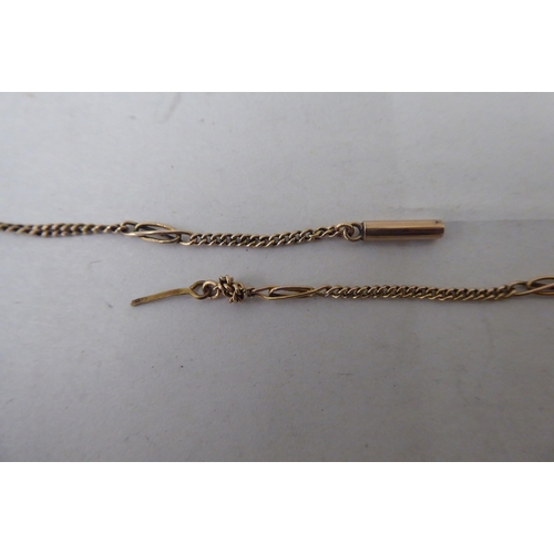 45 - Two dissimilar yellow metal neckchains, one on a bayonet clasp 