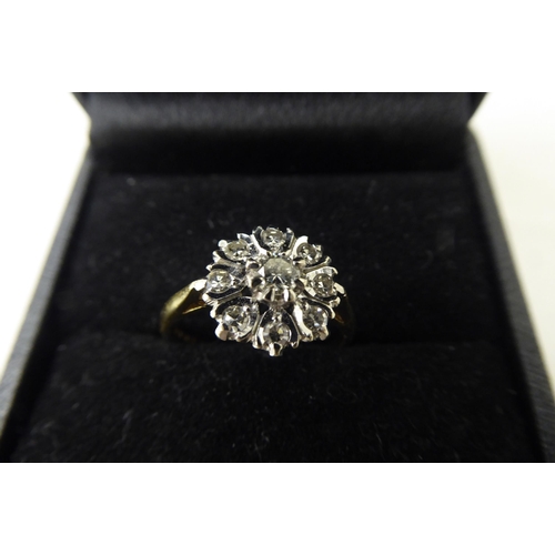 55 - An 18ct gold and platinum diamond cluster ring 