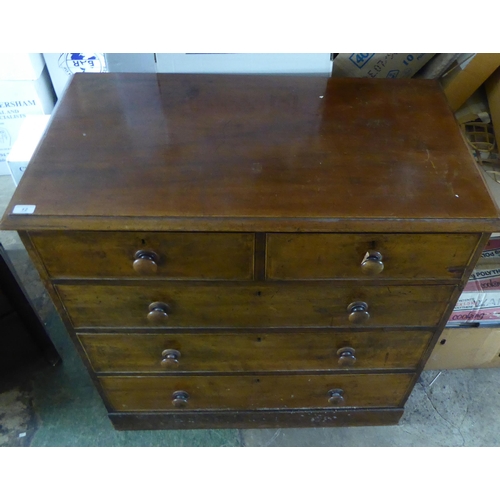 12 - A late Victorian mahogany five drawer dressing chest, on a plinth  40