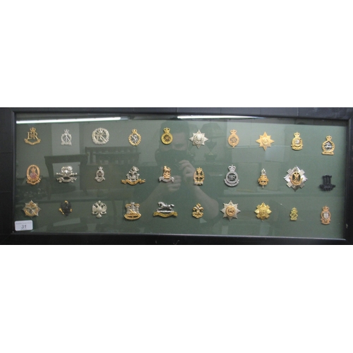 56 - Approx. thirty various cap badges: to include The Queens Own Hussars; The Lifeguards and Royal Army ... 