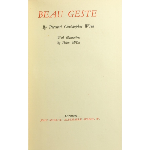52 - Limited Edition  Asprey Binding: Wren (Percival Christopher) Beau Geste, 8vo L. 1927. Limited Editio... 