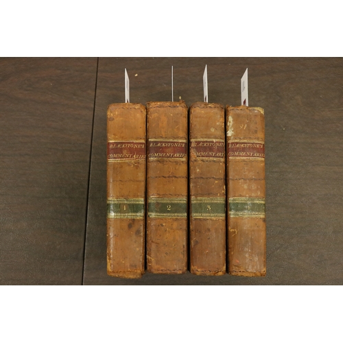 11 - Legal: Blackstone (Wm.) Commentaries on the Laws of England, 4 vols. 12mo D. 1794, cont. full calf, ... 