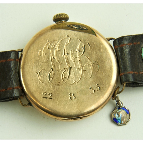 542 - A 1930's Gentleman's Wrist Watch, with gold frame by 
