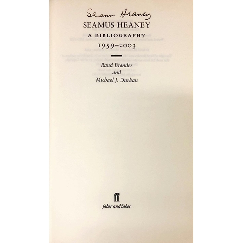 30 - Both Signed Copies[Seamus Heaney] Brandes (R.) & Durkan (M.J.) Seamus Heaney A Bibliography 1959 - 2... 