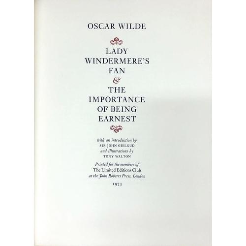54 - Limited Editions Club PublicationsWilde (Oscar) Lady Windermere's Fan & The Importance of Being Erne... 